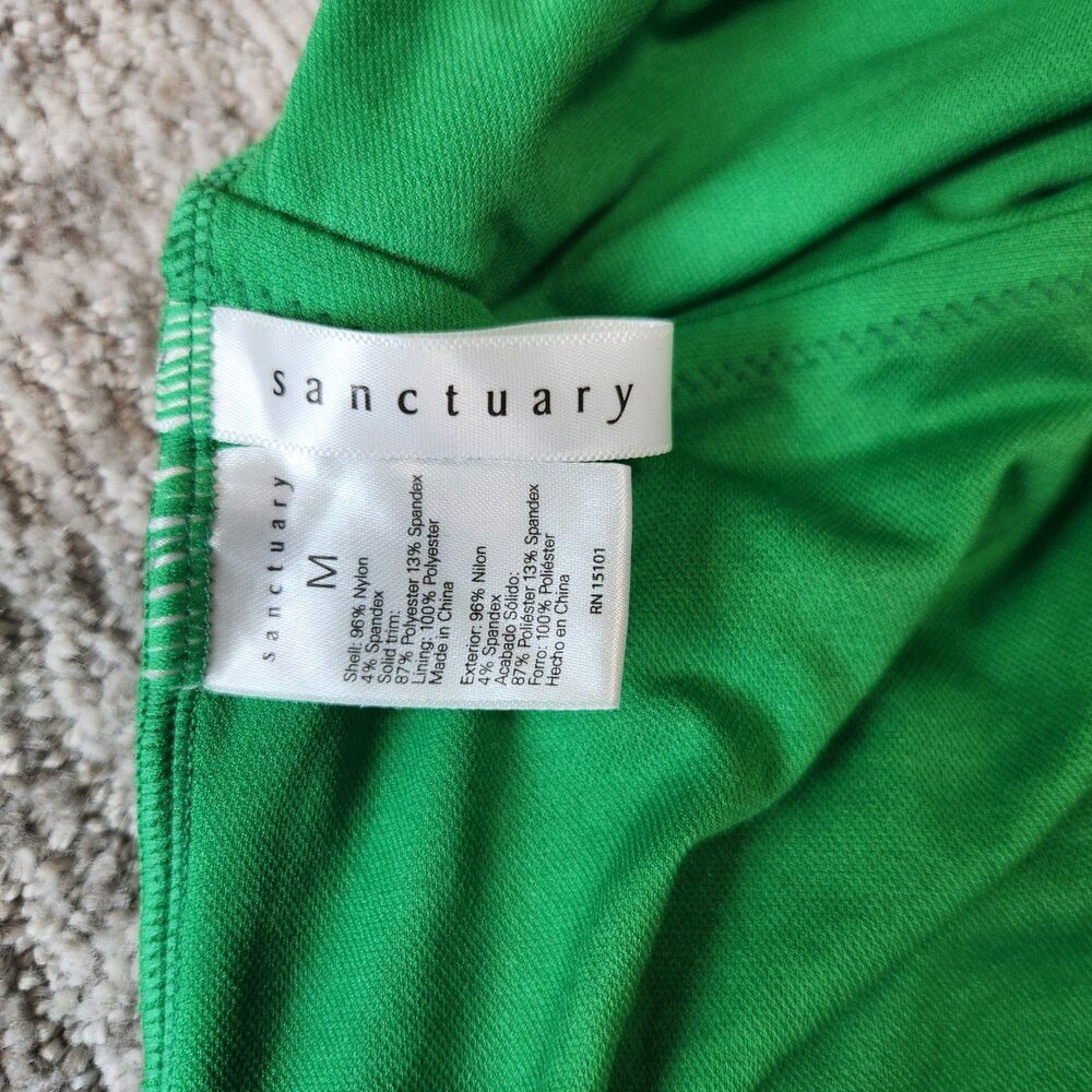 Sanctuary womens high leg one piece swimsuit kelly green micro terry size M - Picture 2 of 12